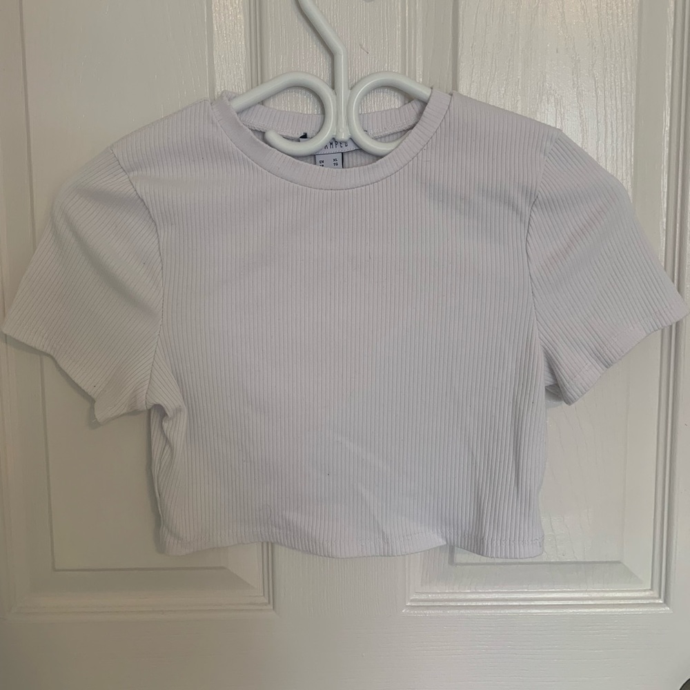 White Cropped Tee